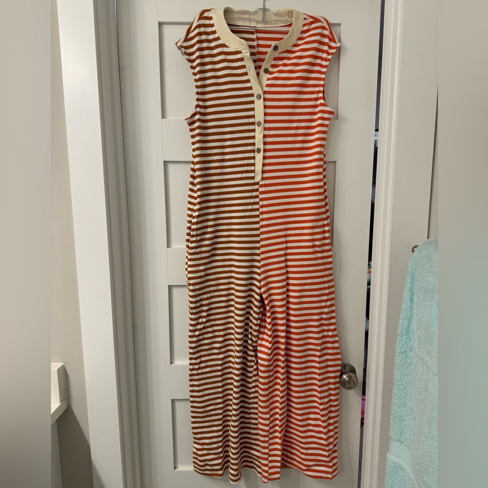 Loose Striped Wide Leg Jumpsuit for Women